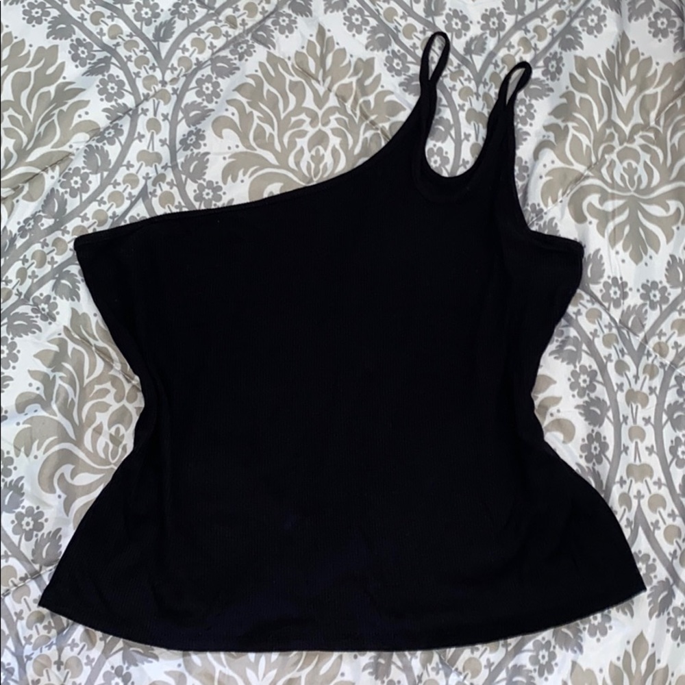 One Shoulder Ribbed Top